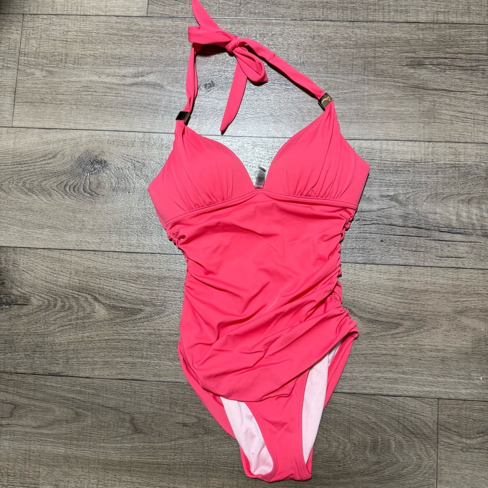 Victoria's Secret Coral One Piece Swimsuit with Halter Neck